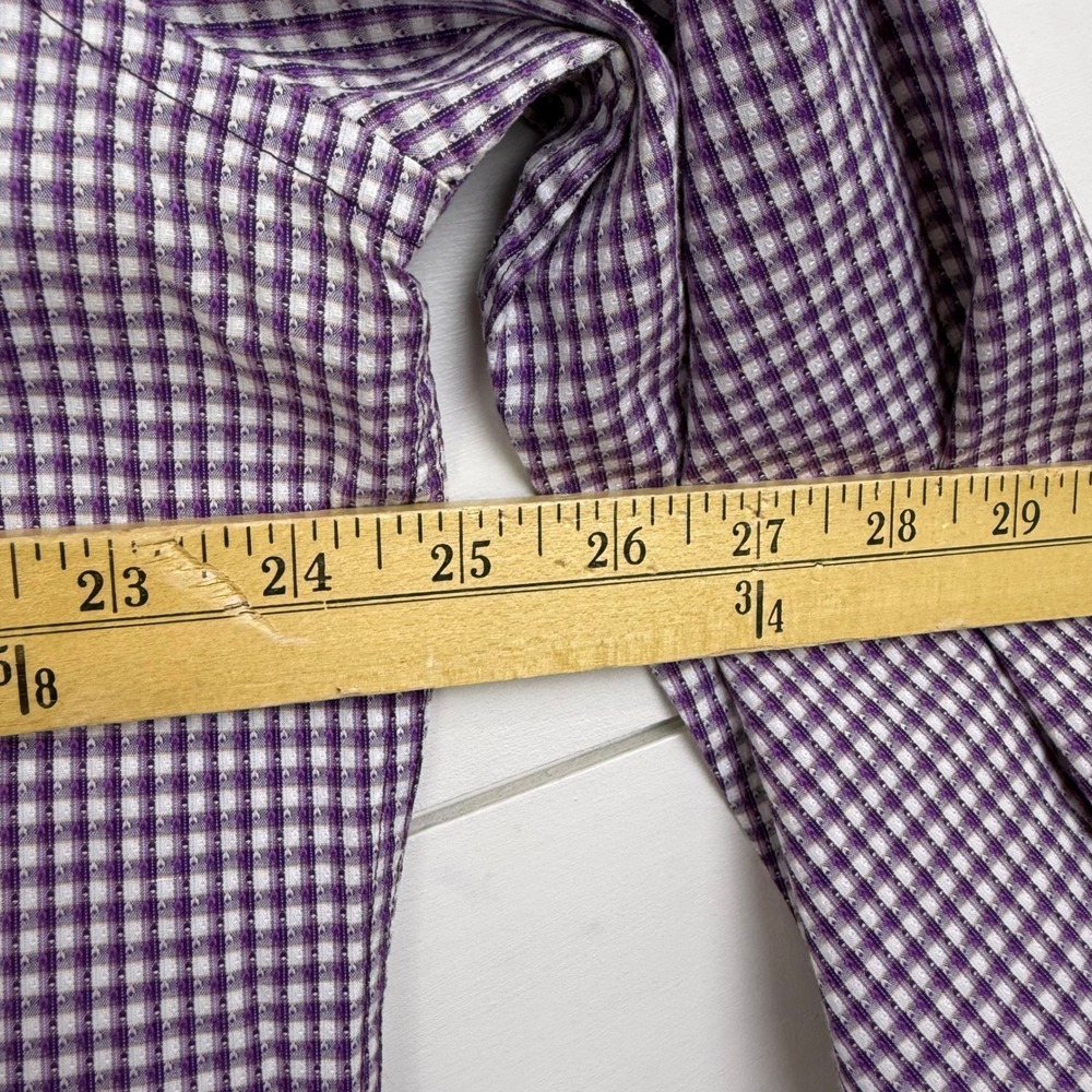 Robert Graham Men XL Classic Egyptian Cotton Button Down FLIP CUFF PURPLE CHECK - Picture 10 of 11